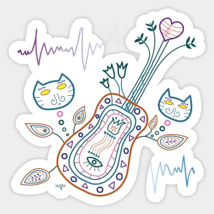 Music Guitar For Light Things Sticker